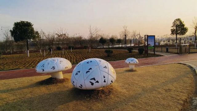 泌阳菌都公园：蘑菇雕塑点亮童话与文化之光